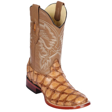 Los Altos 8221011 Men's Oryx Genuine Piraruccu Wide Square Toe Cowboy Boots