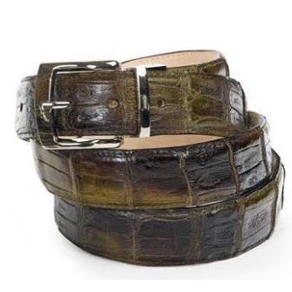 Mauri Olive Green Genuine Crocodile Belt