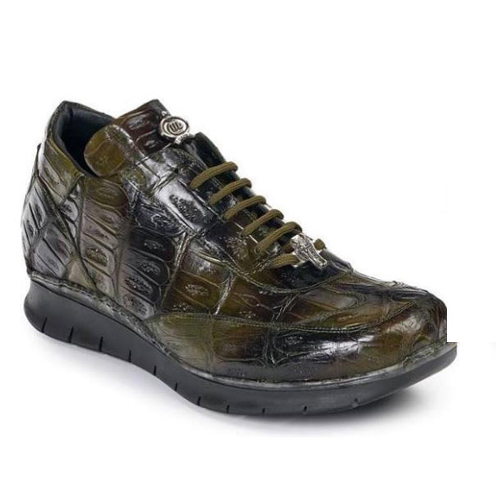 Mauri Oliver Green Genuine All-Over Crocodile Sneakers