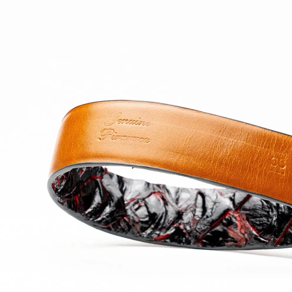 Marco Di Milano Olivieri Blackcherry Genuine Pirarucu Belt