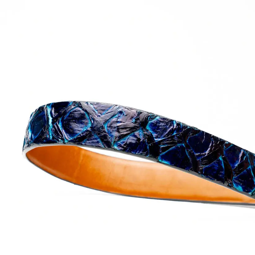 Marco Di Milano Olivieri Royal Blue Genuine Pirarucu Belt