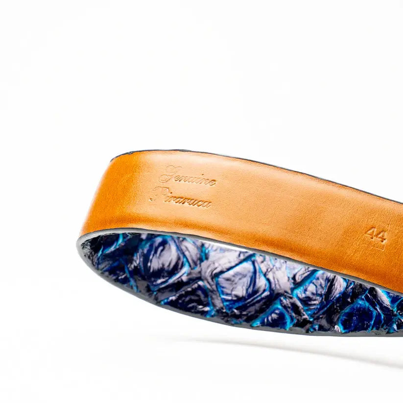 Marco Di Milano Olivieri Royal Blue Genuine Pirarucu Belt