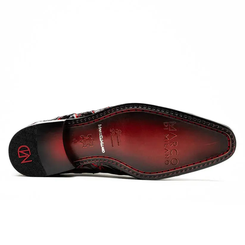 Marco Di Milano Olivieri Black Cherry Genuine Pirarucu Oxfords