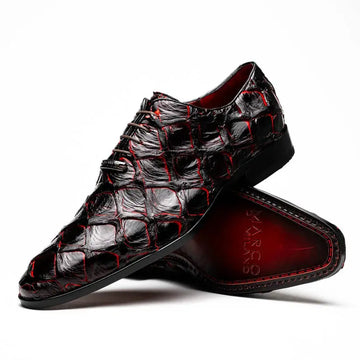 Marco Di Milano Olivieri Black Cherry Genuine Pirarucu Oxfords