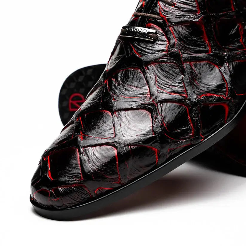 Marco Di Milano Olivieri Black Cherry Genuine Pirarucu Oxfords