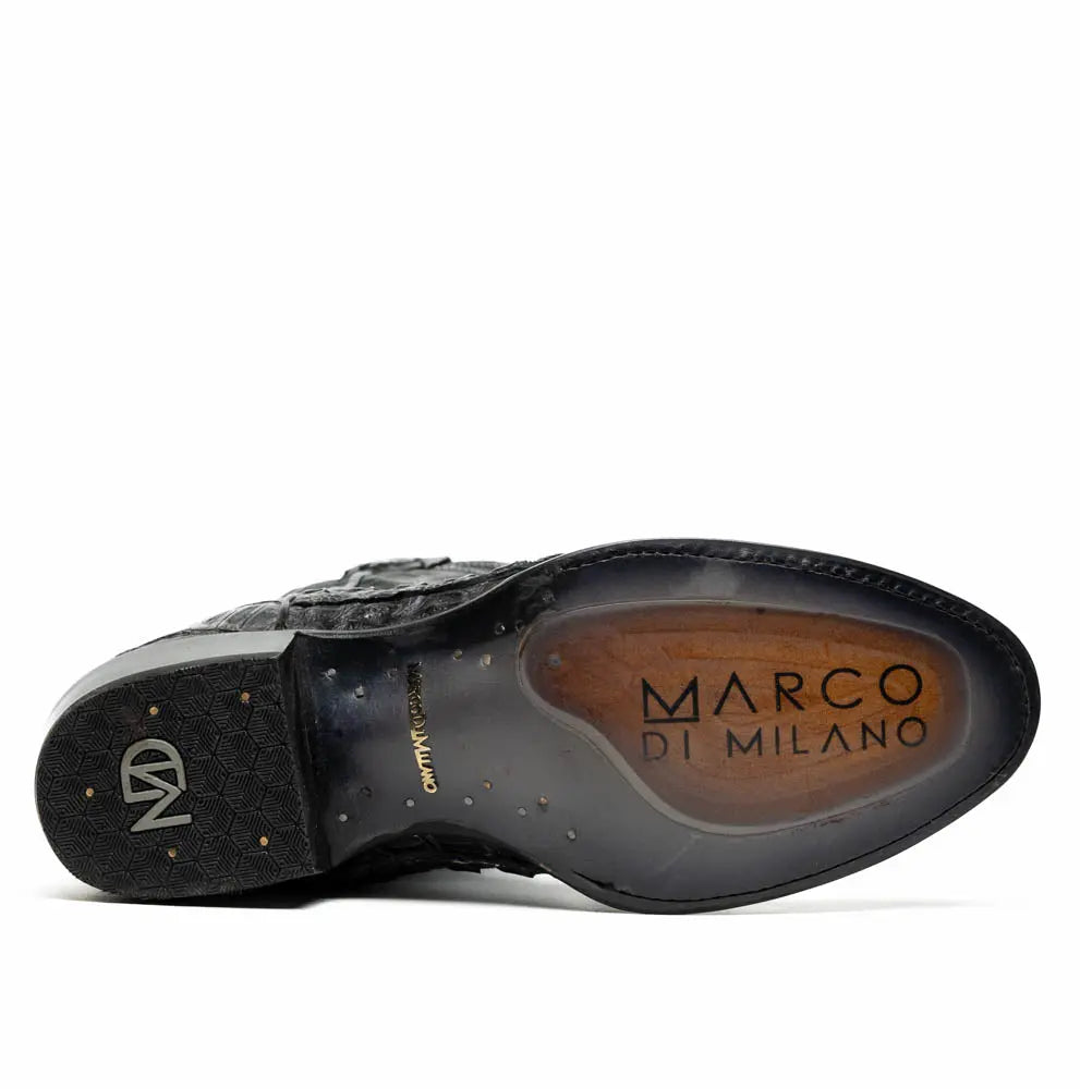 Marco Di Milano Phoenix Stone Gray Genuine Caiman Crocodile Cowboy Boots