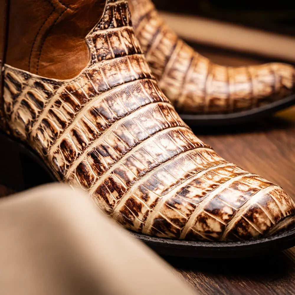Marco Di Milano Phoenix Stone Orix Genuine Caiman Crocodile Cowboy Boots