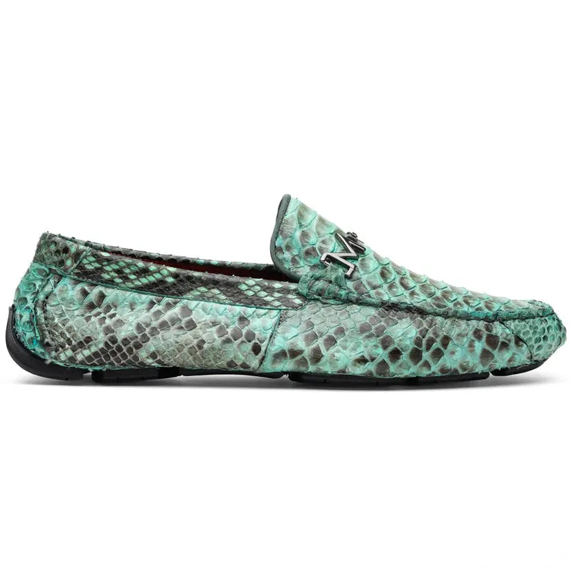 Marco Di Milano Pia Aqua Genuine Python Loafers
