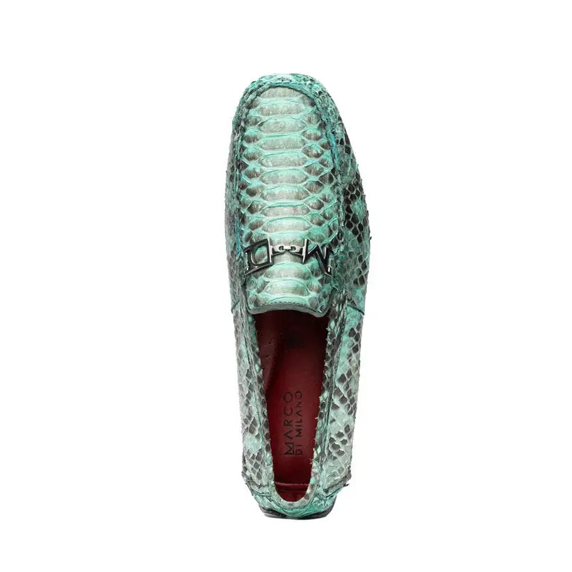 Marco Di Milano Pia Aqua Genuine Python Loafers
