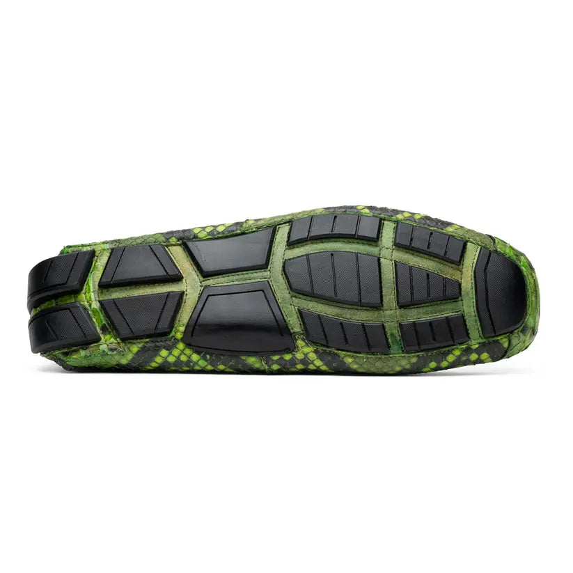 Marco Di Milano Pia Lemon Green Genuine Python Loafers