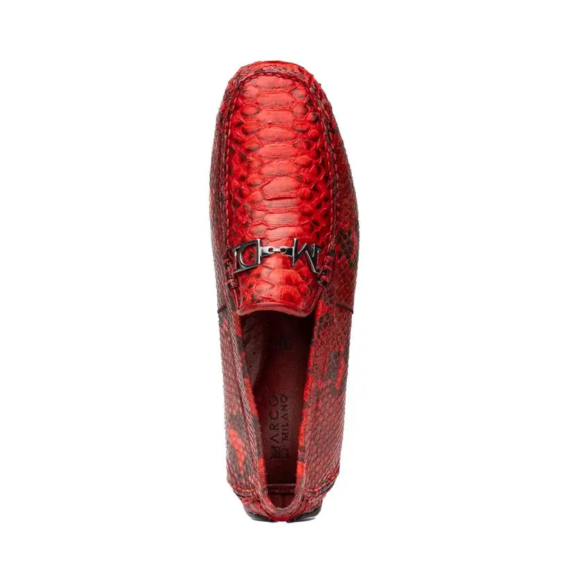 Marco Di Milano Pia Red Genuine Python Loafers