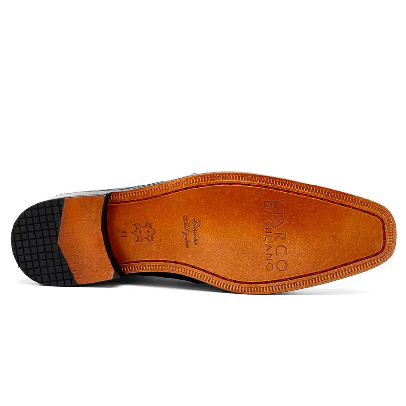 Marco Di Milano Pietro Rustic Blue Genuine Alligator Boots