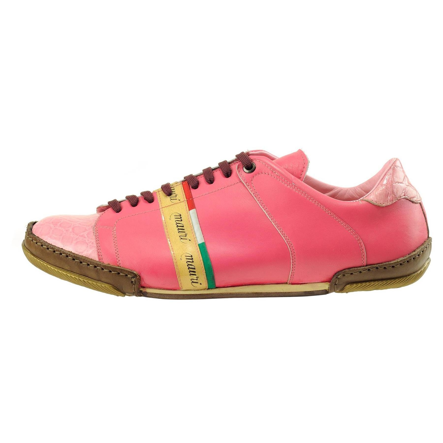 Mauri Pink Genuine Alligator/Calfskin Leather Sneakers