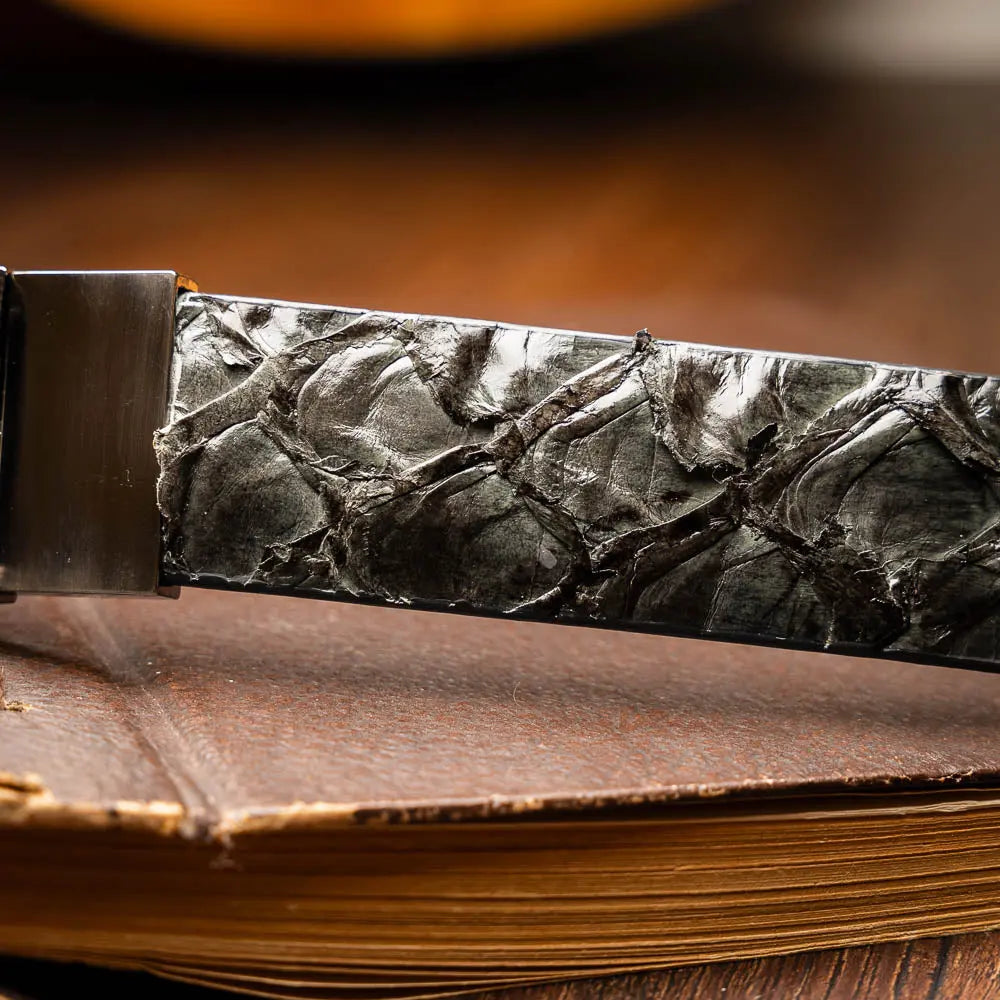 Marco Di Milano Grey Genuine Pirarucu Belt