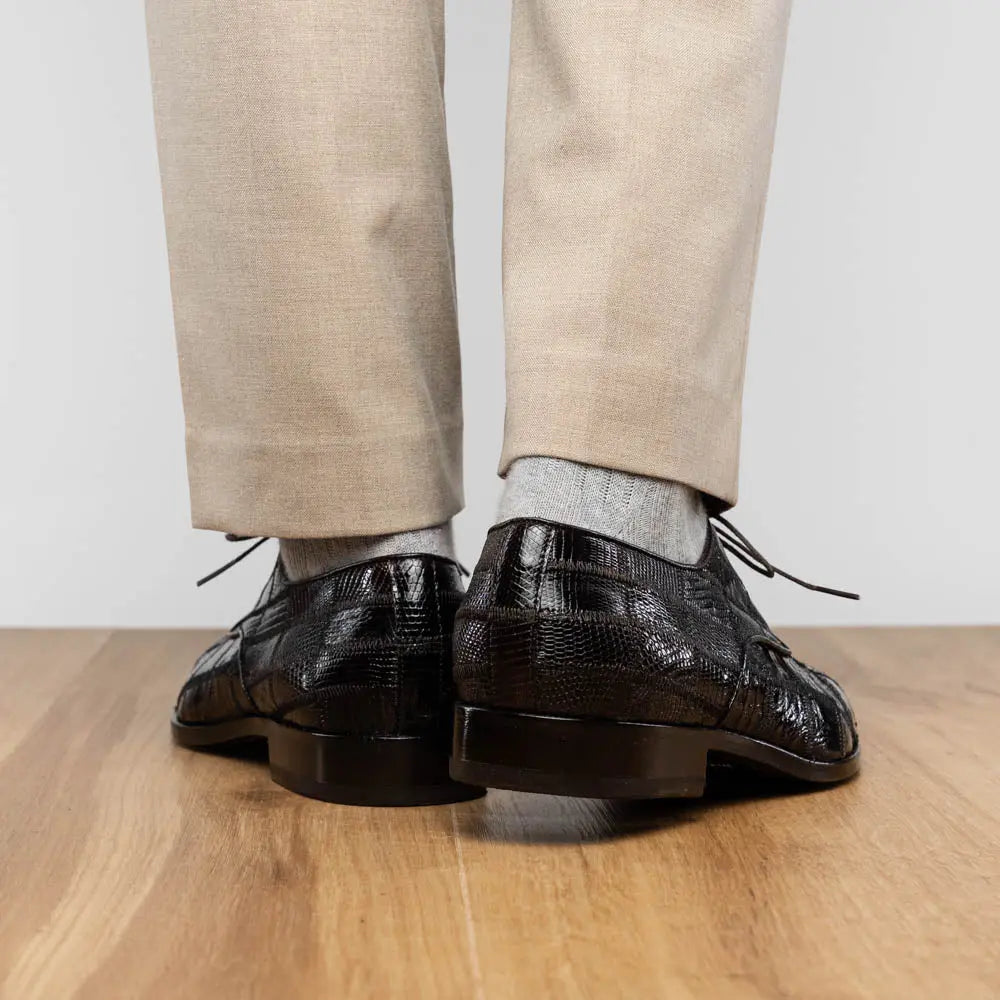 Marco Di Milano Pissa Brown Genuine Caiman Crocodile/Lizard Oxfords