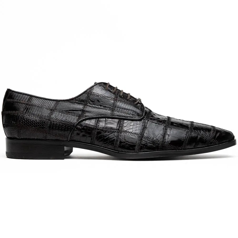 Marco Di Milano Pissa Brown Genuine Caiman Crocodile/Lizard Oxfords