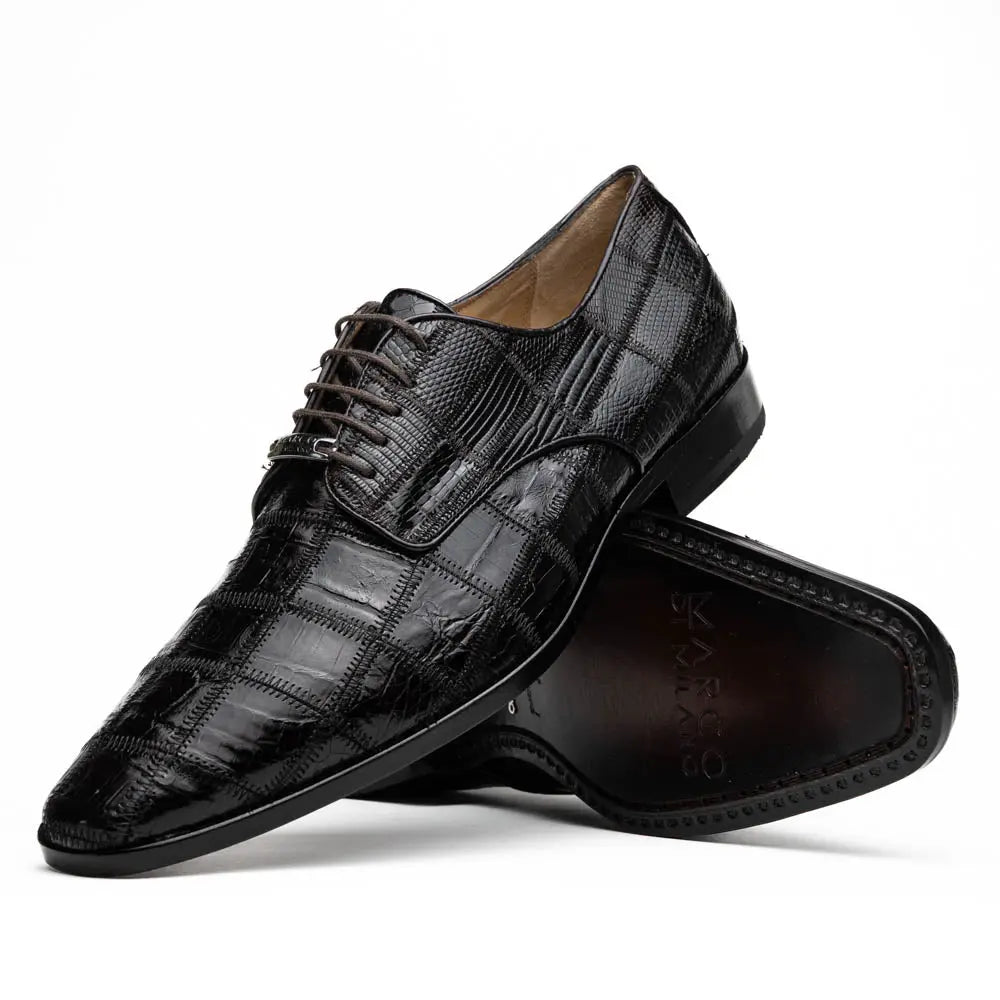 Marco Di Milano Pissa Brown Genuine Caiman Crocodile/Lizard Oxfords