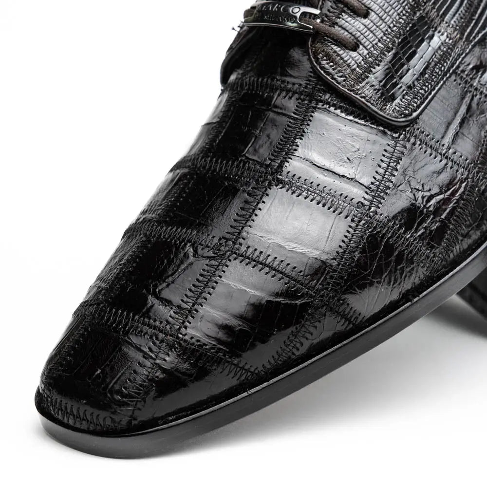Marco Di Milano Pissa Brown Genuine Caiman Crocodile/Lizard Oxfords