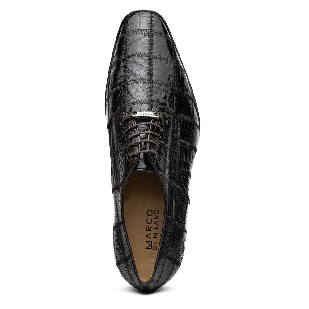 Marco Di Milano Pissa Brown Genuine Caiman Crocodile/Lizard Oxfords