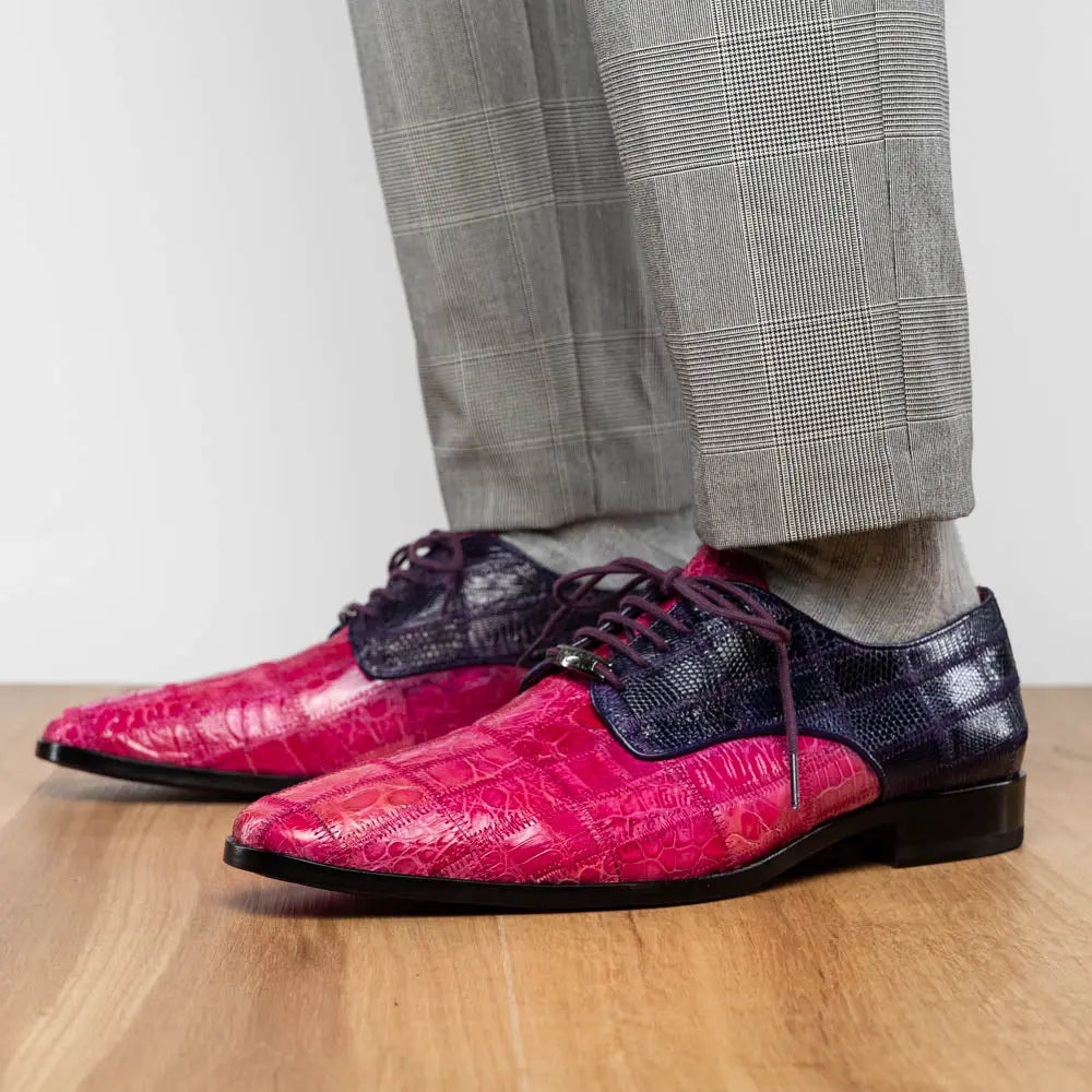 Marco Di Milano Pissa Pink/Purple Genuine Caiman Crocodile/Lizard Oxfords