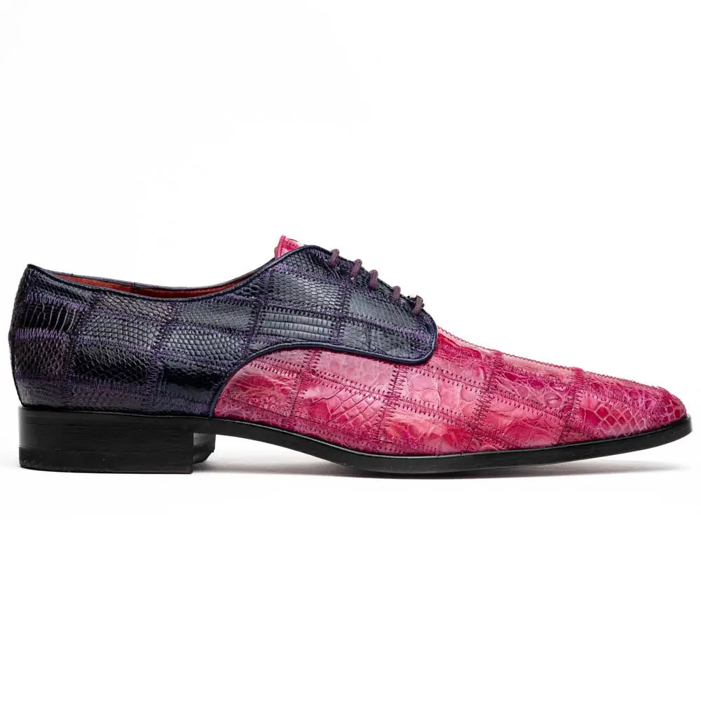 Marco Di Milano Pissa Pink/Purple Genuine Caiman Crocodile/Lizard Oxfords