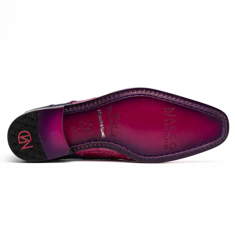 Marco Di Milano Pissa Pink/Purple Genuine Caiman Crocodile/Lizard Oxfords