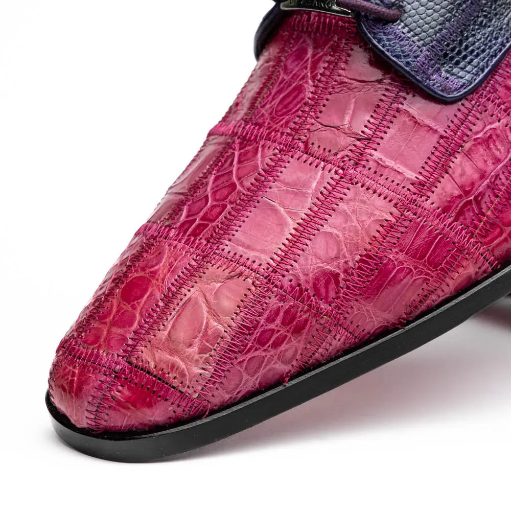 Marco Di Milano Pissa Pink/Purple Genuine Caiman Crocodile/Lizard Oxfords