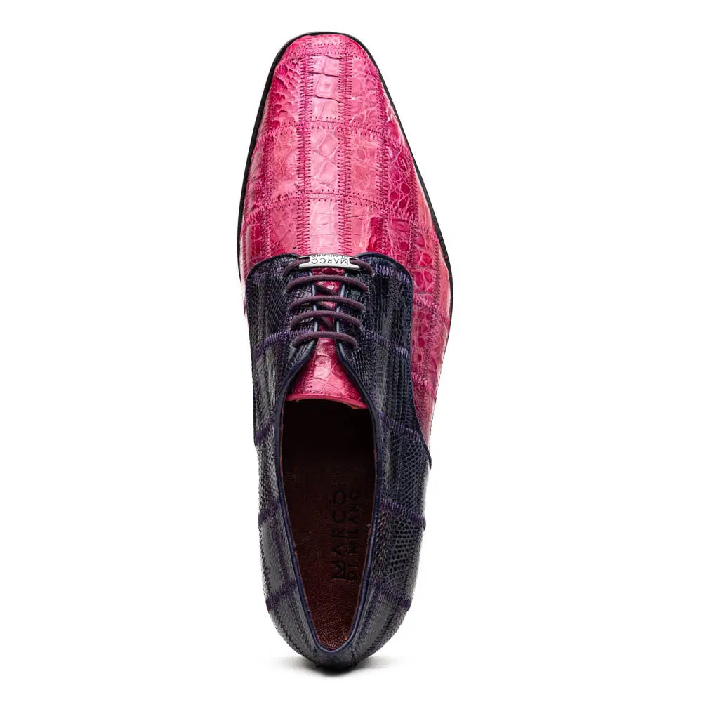 Marco Di Milano Pissa Pink/Purple Genuine Caiman Crocodile/Lizard Oxfords