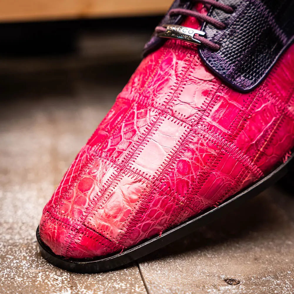 Marco Di Milano Pissa Pink/Purple Genuine Caiman Crocodile/Lizard Oxfords