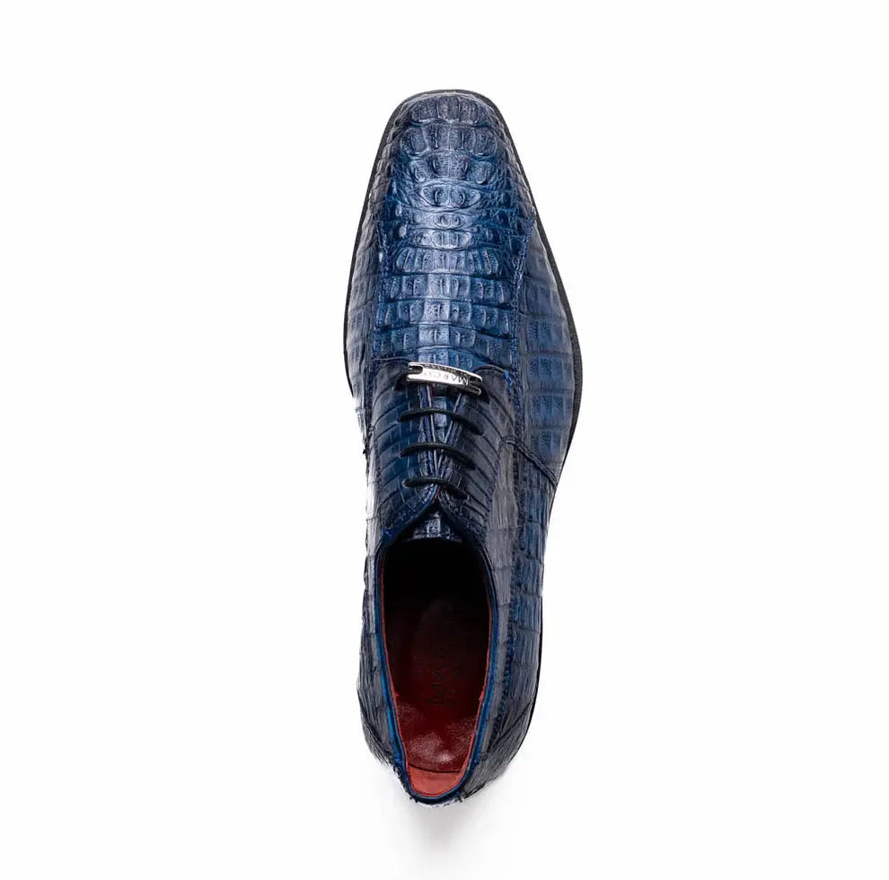 Marco Di Milano Ragusa Stained Navy Genuine Caiman Crocodile Oxfords