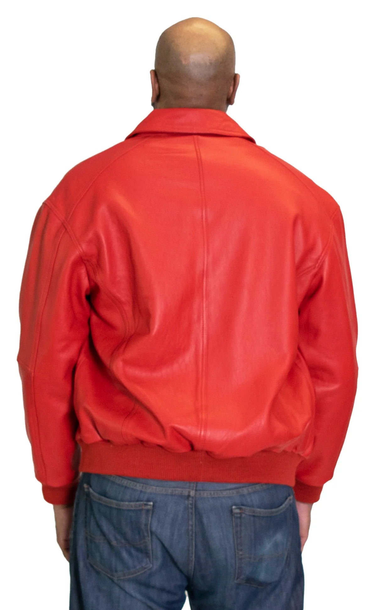 Jakewood 2066 Red Genuine Lambskin Napa Leather Bomber Jacket