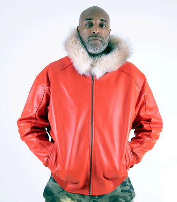 Jakewood 2066F Red Genuine Lambskin Leather Jacket