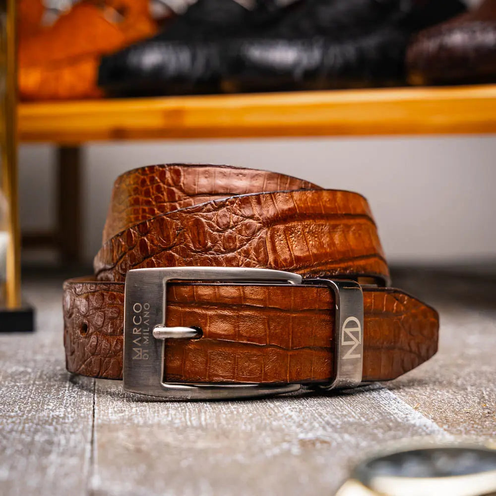 Marco Di Milano Riccardo Bay Apache Genuine Crocodile Belt
