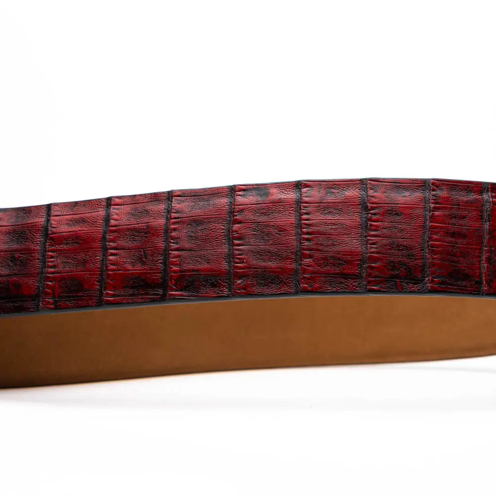 Marco Di Milano Riccardo Black Cherry Genuine Crocodile Belt
