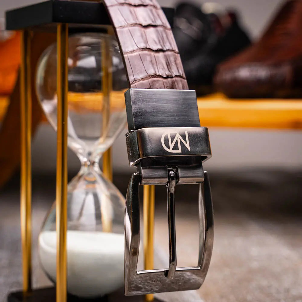 Marco Di Milano Riccardo Dark Brown Genuine Crocodile Belt