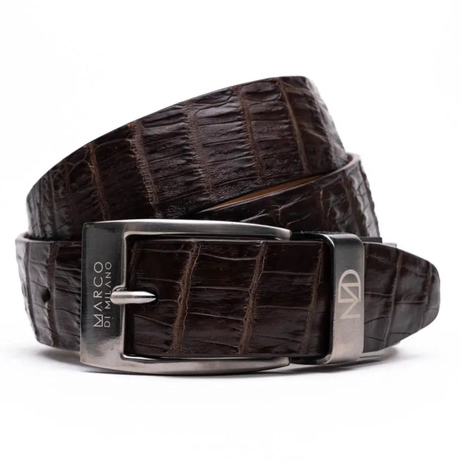 Marco Di Milano Riccardo Dark Brown Genuine Crocodile Belt