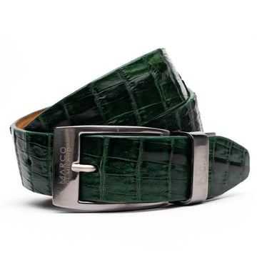 Marco Di Milano Riccardo Forest Green Genuine Crocodile Belt