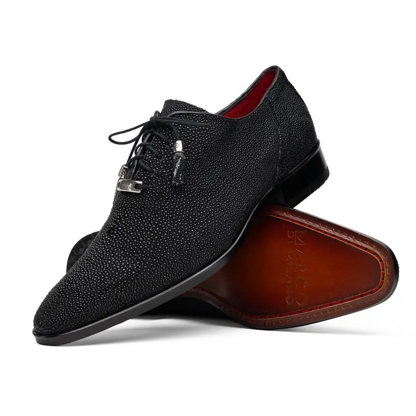Marco Di Milano Rimini Black Genuine Stingray Oxfords
