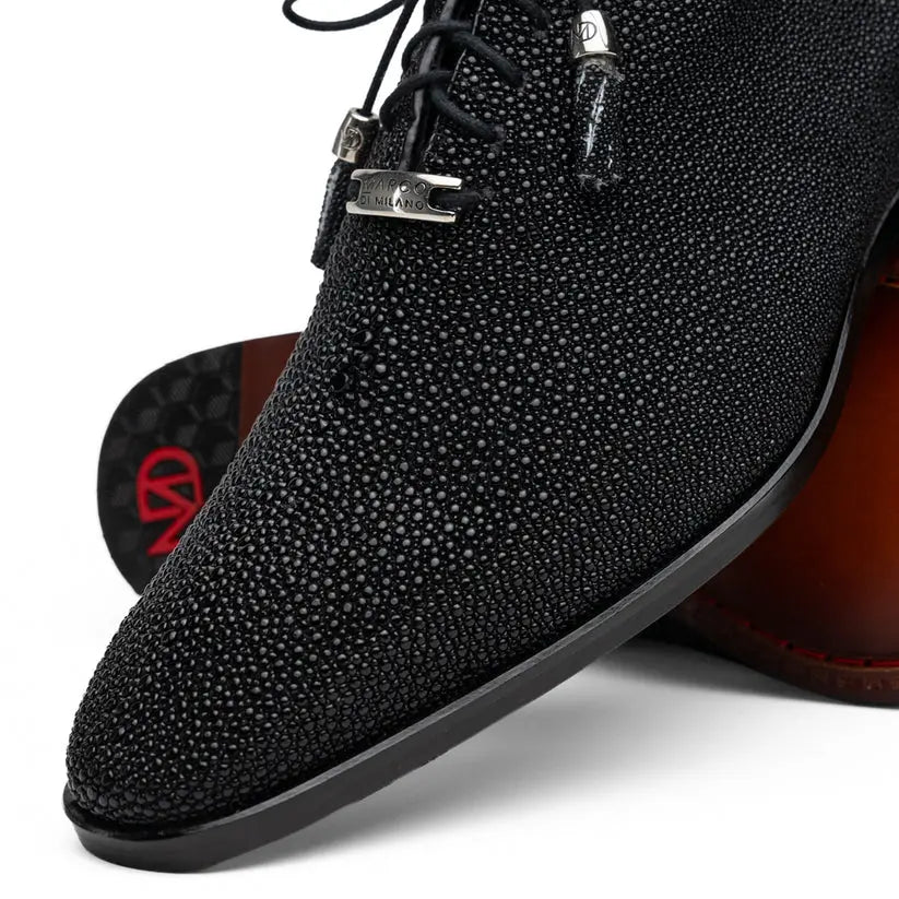 Marco Di Milano Rimini Black Genuine Stingray Oxfords