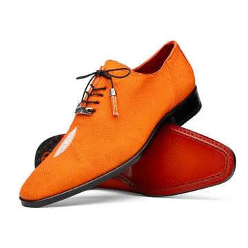 Marco Di Milano Rimini Orange Genuine Stingray Oxfords