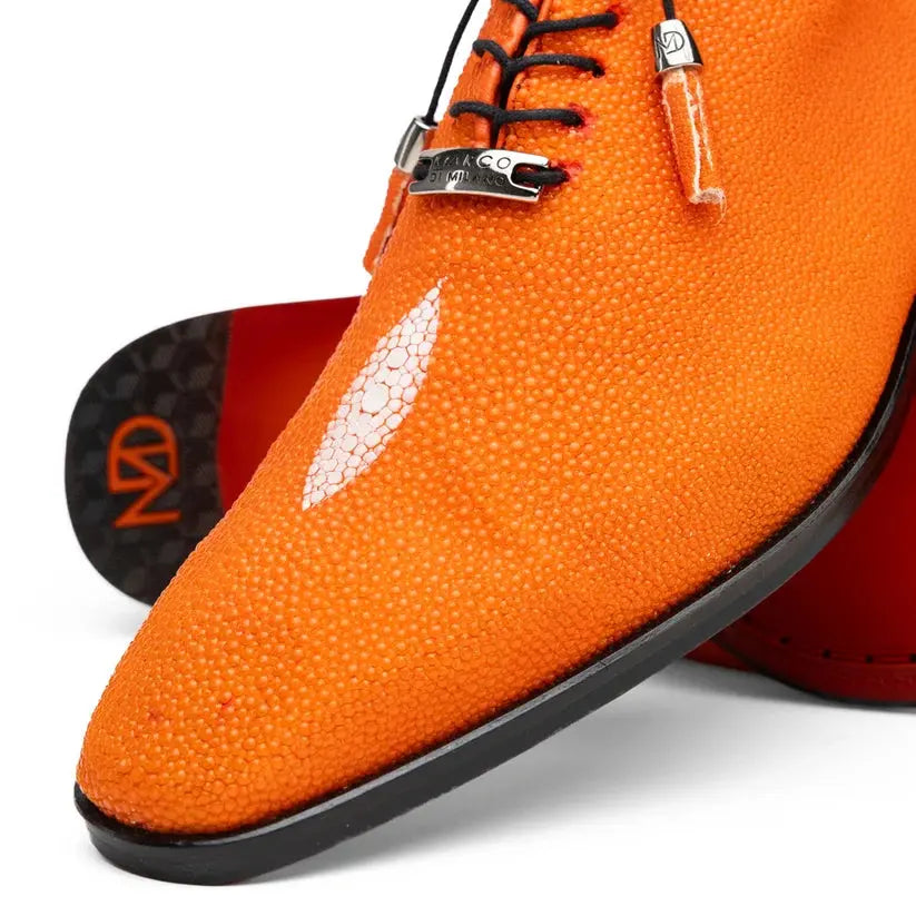 Marco Di Milano Rimini Orange Genuine Stingray Oxfords