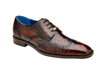 Belvedere Santo Genuine Alligator Wingtip Oxfords