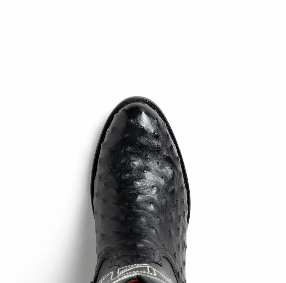 Marco Di Milano Savannah Black Genuine Ostrich Cowboy Boots