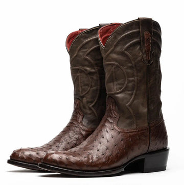 Marco Di Milano Savannah Kango Tabac Genuine Ostrich Cowboy Boots