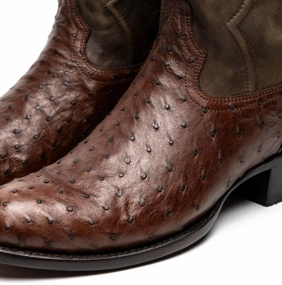 Marco Di Milano Savannah Kango Tabac Genuine Ostrich Cowboy Boots