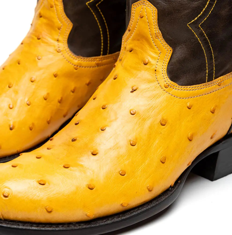 Marco Di Milano Savannah Buttercup Genuine Ostrich Cowboy Boots