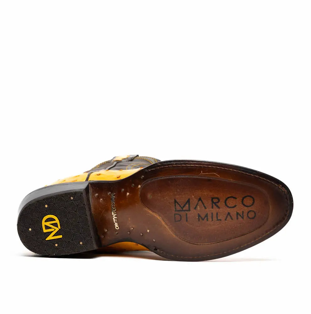 Marco Di Milano Savannah Buttercup Genuine Ostrich Cowboy Boots