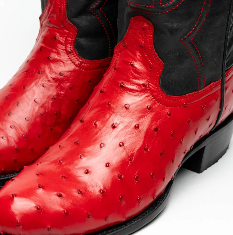 Marco Di Milano Savannah Red Genuine Ostrich Cowboy Boots