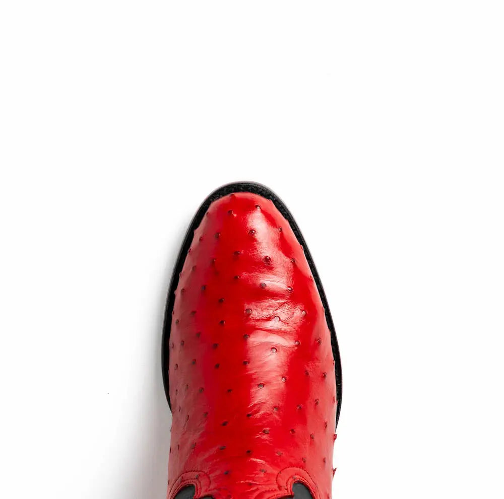 Marco Di Milano Savannah Red Genuine Ostrich Cowboy Boots