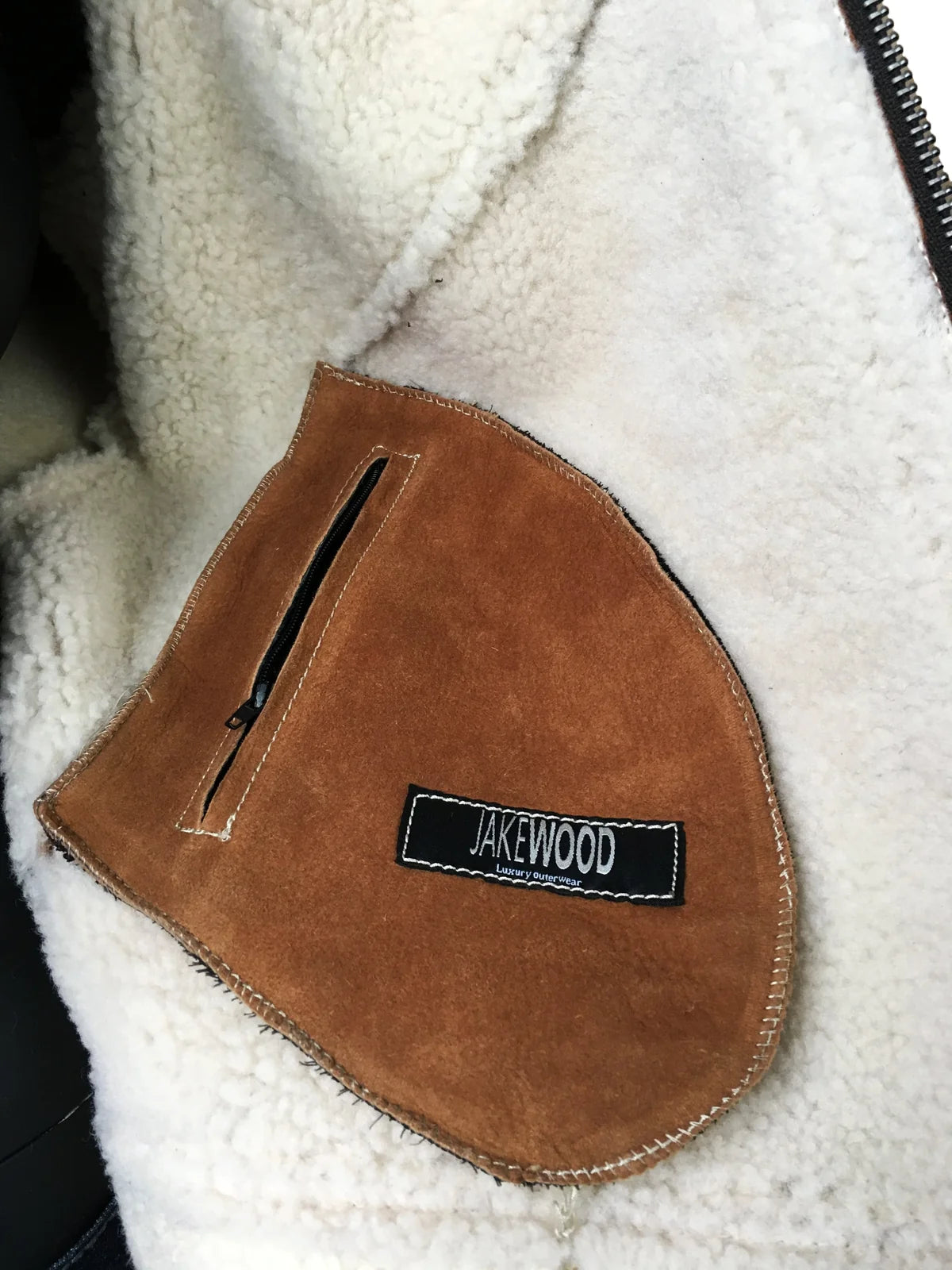 Jakewood 8015 Cognac Genuine Sheepskin/Suede Aviator Jacket